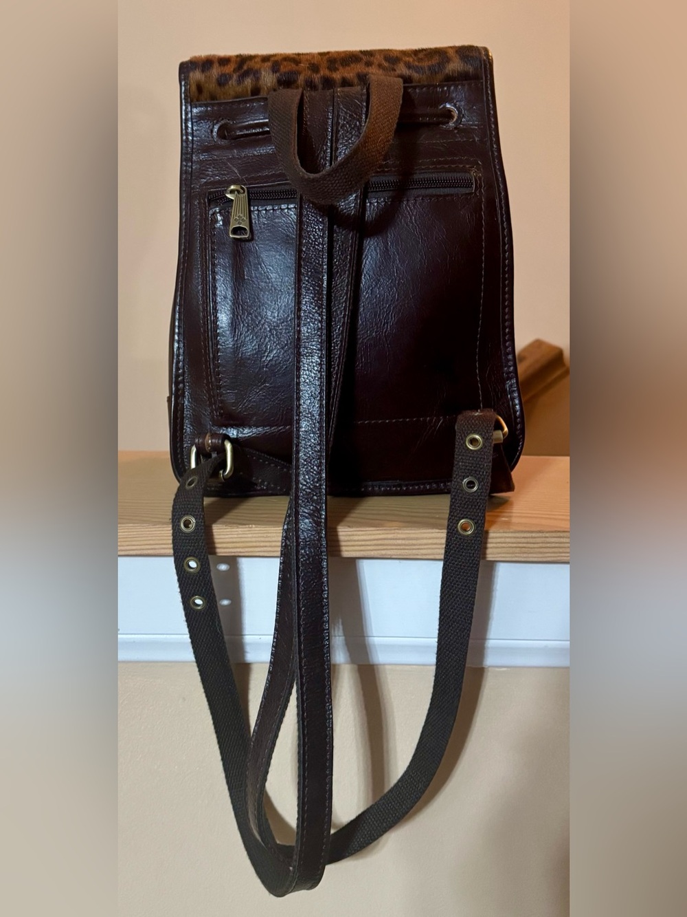 Patricia Nash Leopard Haircalf Leather Backpack | Rare Discontinued | NWT - Picture 8 of 15